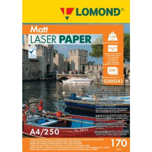 Бумага для лазерной печати, А4, 250 л., 170 г/м², матовая, 2-ст., LOMOND Ultra DS Matt CLC