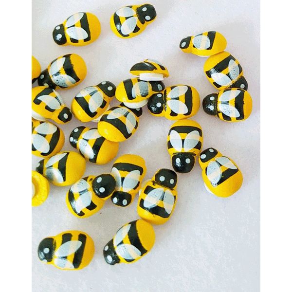 Декор для творчества deVENTE Пчелки, дерево, 8*11 мм, цв.: желтый (20 шт.)