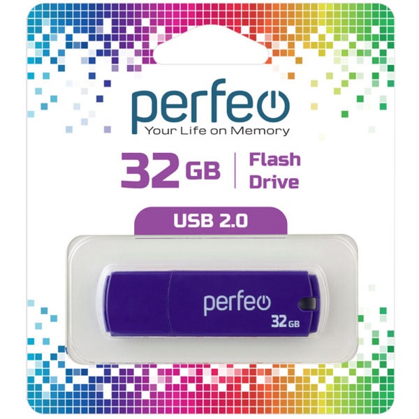 Флеш-накопитель USB 2.0, 32 ГБ, C05 Perfeo_фиолетовый