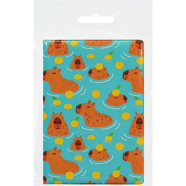 Обложка для паспорта PVC, MILAND Капибары купаются   Акция!