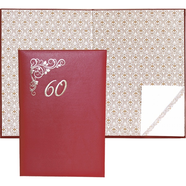 Папка адресная "deVENTE" A4 бумвинил бордовая с нанесением "60"