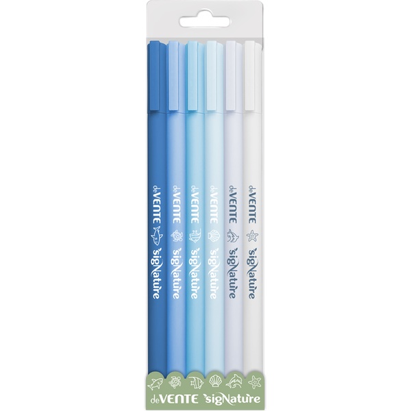 Ручки шариковые, набор 6 шт./6 цв., Ø 0.5 мм, круглый корпус с покрытием Soft Touch, deVENTE sigNATURE