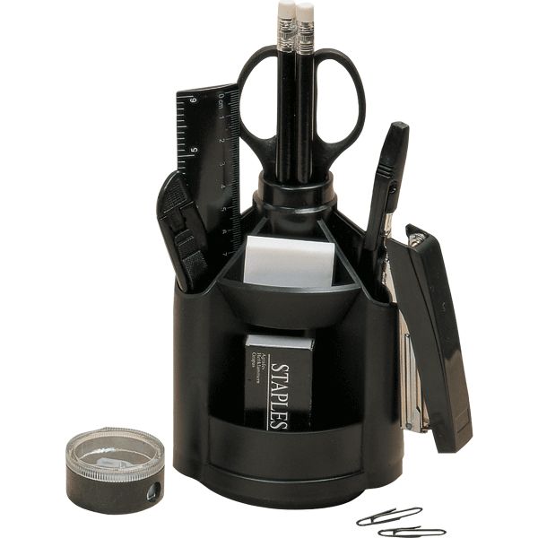 Органайзер настольный 10 предметов Attomex вращающийся черный Акция!