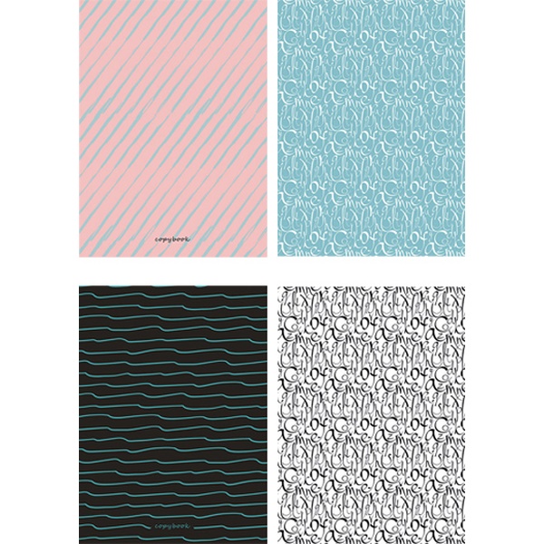 Тетрадь А5, клетка, 96 л., на гребне, 60 г/м², 2-ая обложка, уф-лак, КТС-ПРО Абстракция _2 дизайна Акция!