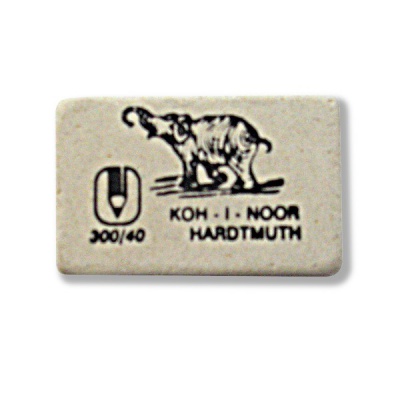 Ластик KOH-I-NOOR Elephant, нат. каучук, прямоугольный, 35.5*23*8 мм, белый