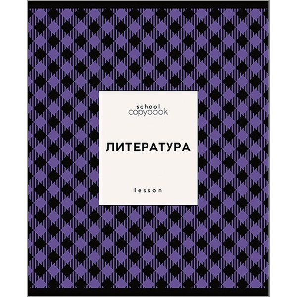 Тетрадь предметная 48 л., линия, 60 г/м², обл. мел. картон, КТС-ПРО Яркая клетка_Литература