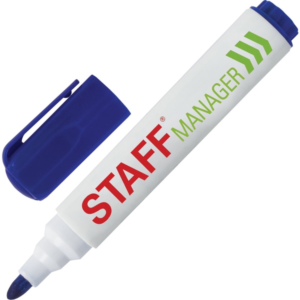 Маркер для м/м доски, синий, пулевидный, 5 мм, STAFF Manager