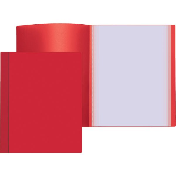 Папка с 40 файлами А4, PP 500/30 мкм, "песок", Attomex/ Красная