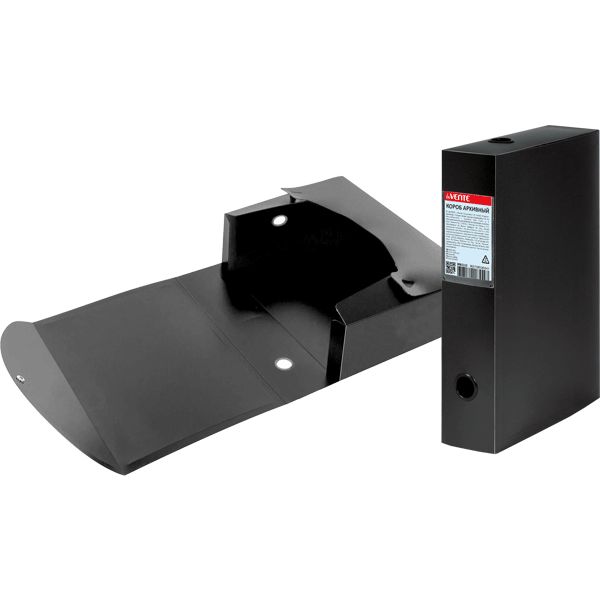 Папка-короб архивная А4, PP 800 мкм, на кнопке, 70 мм (650 л.), черная, deVENTE