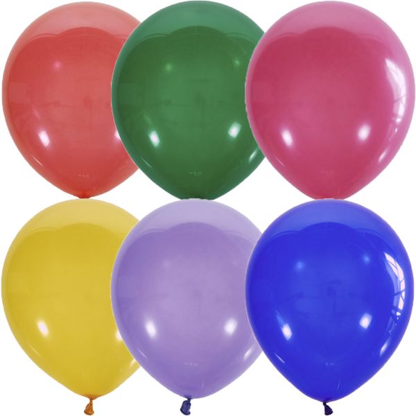 Шары воздушные однотонные, Ø30 см, латекс, ДЕКОРАТОР ассорти (100 шт.)