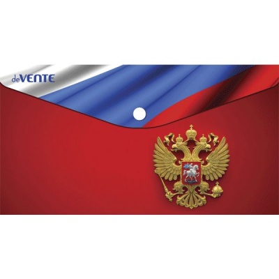 Папка-конверт на кнопке, Travel-size, PP 150 мкм, непрозрачная, глянц., deVENTE Герб Папка-конверт на кнопке, Travel-size, PP 150 мкм, непрозрачная, глянц., deVENTE Герб
