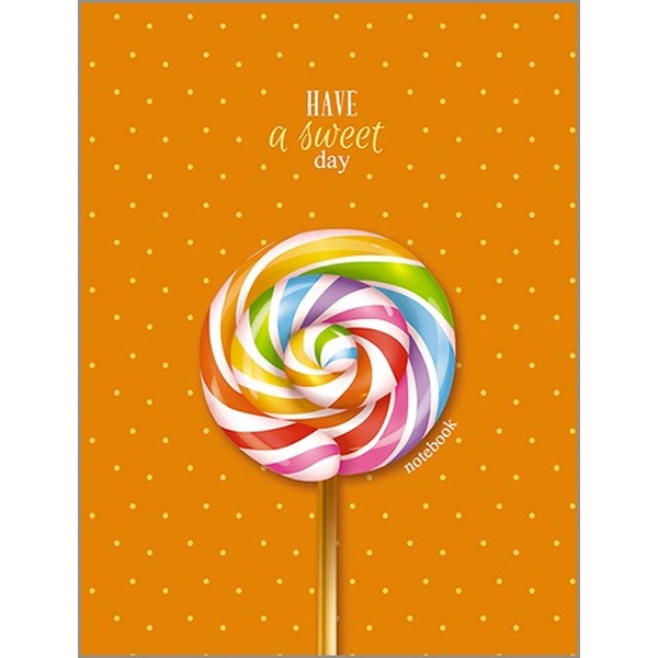 Блокнот в твердом переплете А6, 80 л., 60 г/м², линия (стилиз.), выб. блестки, PLANO Карамелька  Акция!