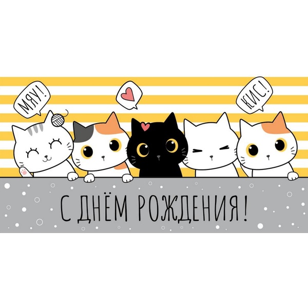 Конверт для денег С днем рождения! MILAND (Веселые котики)