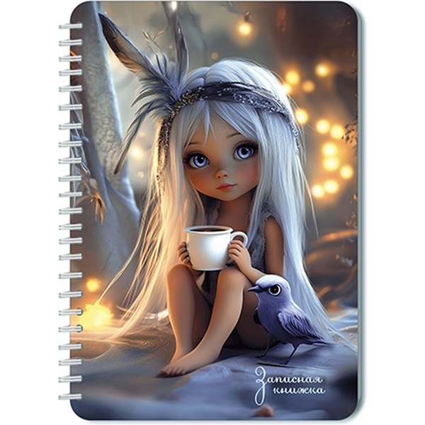 Блокнот на гребне А5, 40 л., клетка, 60 г/м², вд-лак, PLANO Малышка