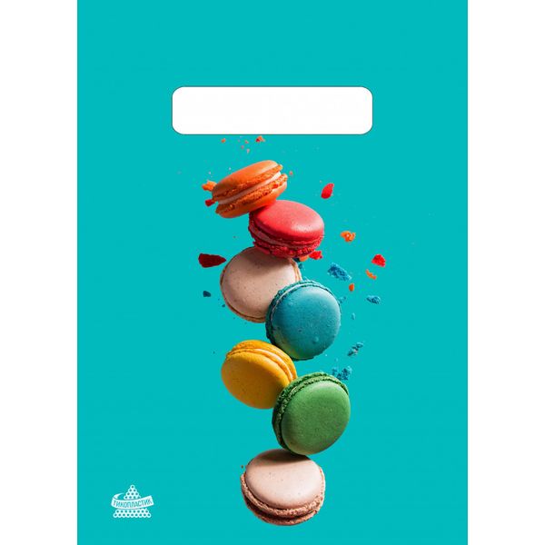 Пакет с вырубной ручкой, 30*20 см, полиэтилен 30 мкм, Печеньки Макаронс