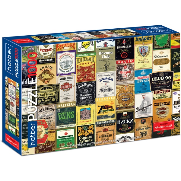 Пазл 1000 элементов. Hatber Premium_Ностальгия - Крепкие напитки из СССР, 680*480 мм  Акция!