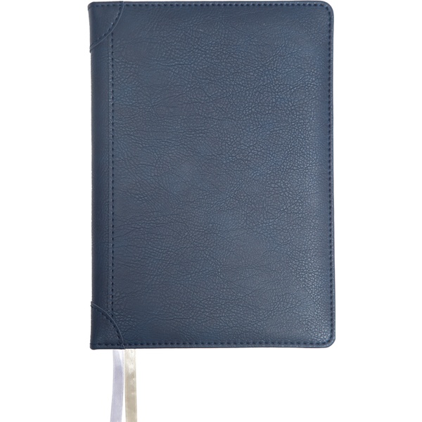 Ежедневник недатированный, А5, 136 л., 70 г/м2, тв. перепл., и/к, поролон, deVENTE Seattle_синий  Акция!