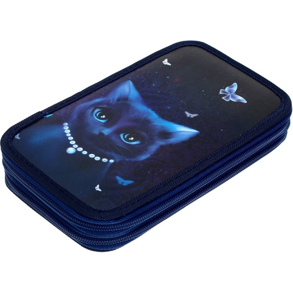 Пенал 2 отд., на молнии, 205*125*40 мм, лам. картон, Calligrata Кошечка  Акция!