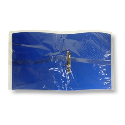 Папка на 2 D-кольцах, А4, PP 800 мкм, "песок", 40 мм, внутр. карман, Бюрократ_синяя