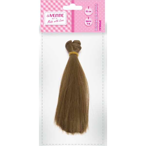 Волосы для кукол (трессы) искусственные, прямые, русые, длина 15*100 см, deVENTE DIY Акция!