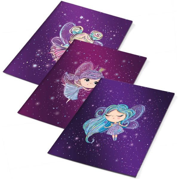 Обложка для тетради, 215*346 мм, PVC 70 мкм, голограф. печать, ФЕНИКС+ Феечки (3 шт.) Акция!