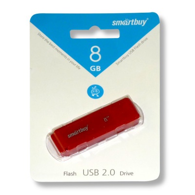 Флеш-накопитель USB 2.0, 8 ГБ, Smartbuy Dock_красный