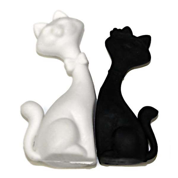 Ластик CENTRUM Коты (набор 2 шт.), синт. каучук, фигурный, 45*40*13 мм, черно-белый