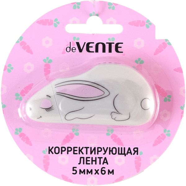 Лента корректирующая 5 мм* 6 м, фронт. аппликатор, непрозр. корпус, deVENTE Rabbit Лента корректирующая 5 мм* 6 м, фронт. аппликатор, непрозр. корпус, deVENTE Rabbit
