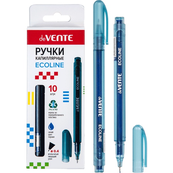 Ручка капиллярная, синяя, ширина линии 0.4 мм, круглый корпус, deVENTE Ecoline Ручка капиллярная, синяя, ширина линии 0.4 мм, круглый корпус, deVENTE Ecoline