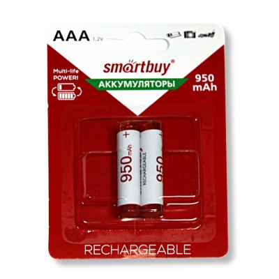 Аккумулятор AAA/HR03 (2BL) 950 mAh, 1.2 V, NiMh, Smartbuy (кратно 2)