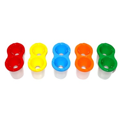 Стакан-непроливайка двойной, прозрач. емкость, цв. крышка, Prof-Press Стандарт_5 дизайнов