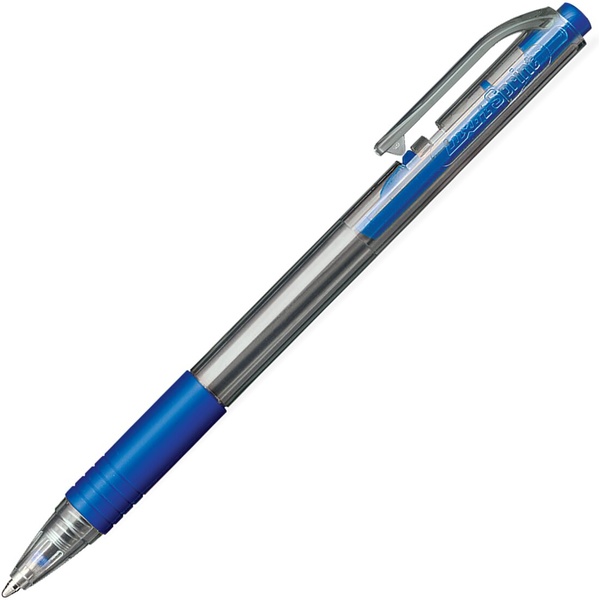 Ручка шариковая автомат., синяя, Ø 0.7 мм, шестигр., прозр. корп., эрг. грип, LUXOR Sprint