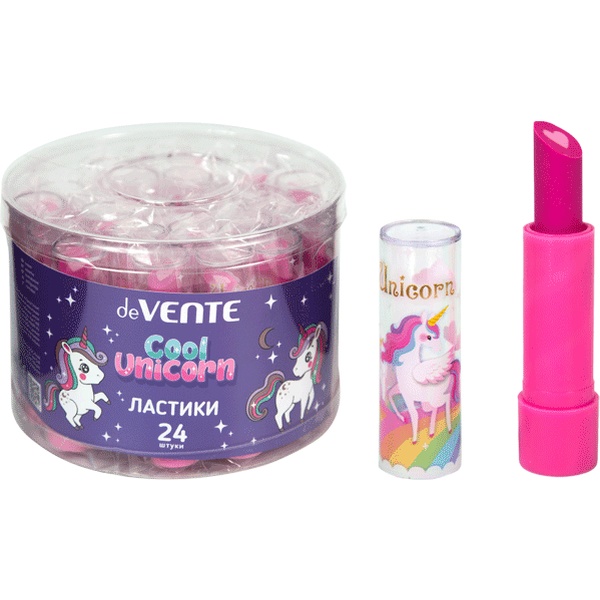 Ластик-карандаш deVENTE Unicorn/Губная помада, TPR, пласт. корпус, выдвижной м-м, 38*11*11 мм Ластик-карандаш deVENTE Unicorn/Губная помада, TPR, пласт. корпус, выдвижной м-м, 38*11*11 мм