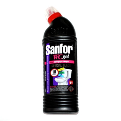 Средство чистящее для уборки туалета Sanfor WC gel Special Black, 750 мл Средство чистящее для уборки туалета Sanfor WC gel Special Black, 750 мл