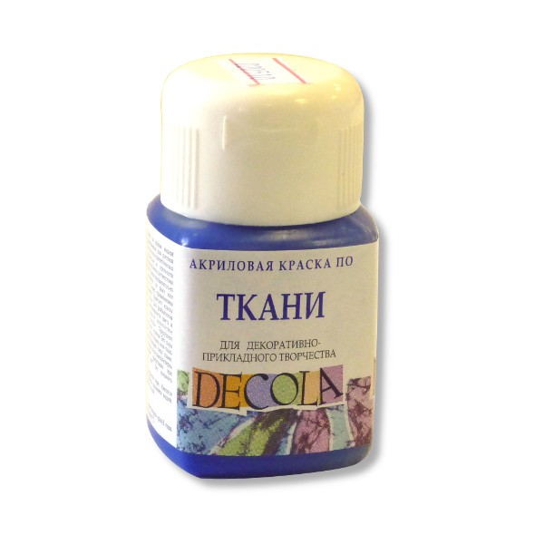 Краска по ткани DECOLA, ультрамарин, акриловая, банка 50 мл