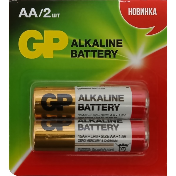 Батарейка LR06/AA, 1.5 V, GP Super Alkaline