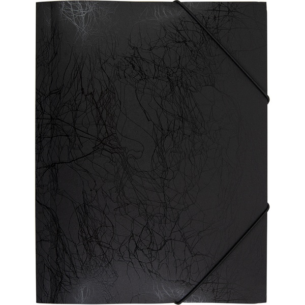 Папка на резинках, А4, PP 600 мкм, "волокно", Expert Complete Premier_черная