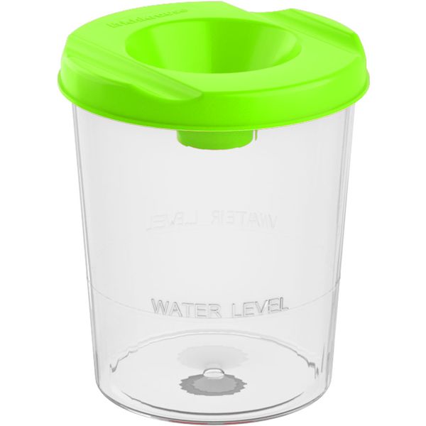 Стакан-непроливайка одинарный, прозр. емкость, зеленая крышка, ErichKrause Neon Solid Акция!
