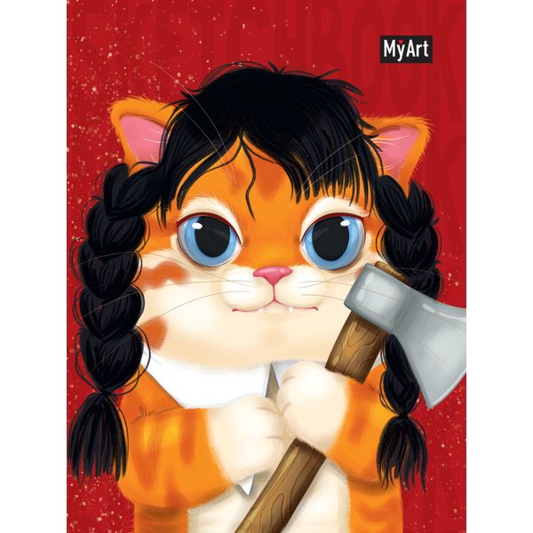 Скетчбук B6, на склейке, 80 л., бел. блок 100 г/м², MyArt MeowBook_Котик не в настроении Скетчбук B6, на склейке, 80 л., бел. блок 100 г/м², MyArt MeowBook_Котик не в настроении