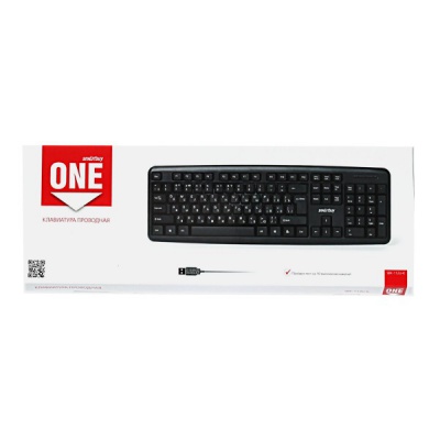 Клавиатура проводная Smartbuy ONESBK-112U-K, USB, черная Клавиатура проводная Smartbuy ONESBK-112U-K, USB, черная