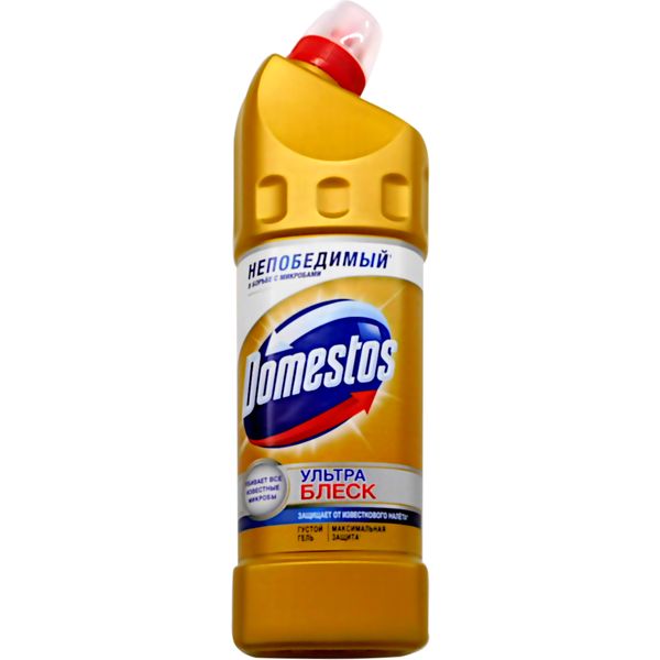 Средство чистящее и дезинфицирующее Domestos (Доместос) Ультра блеск, для унитазов, 1000 мл Средство чистящее и дезинфицирующее Domestos (Доместос) Ультра блеск, для унитазов, 1000 мл