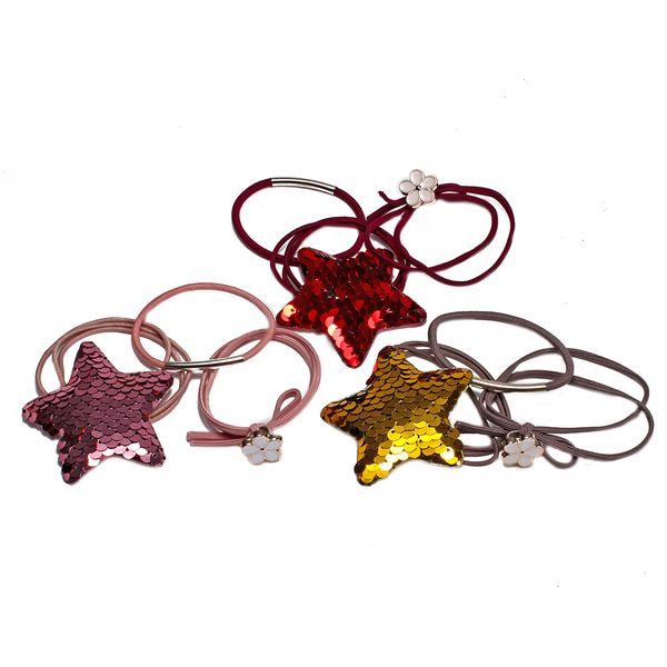 Резинка для волос "Цветок с пайетками" микс (кратно 12)