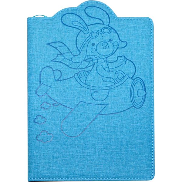 Блокнот в твердом переплете А5, 64 л., линия, Paper Art Happy animals 1, иск. кожа/поролон, ляссе