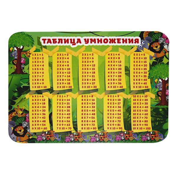 Покрытие настольное детское ПЧЕЛКА Таблица умножения, 33*23 см, ламинированный картон Покрытие настольное детское ПЧЕЛКА Таблица умножения, 33*23 см, ламинированный картон