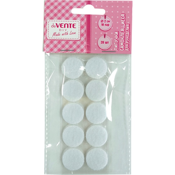 Липучки самоклеящиеся для рукоделия "deVENTE. DIY" диаметр 2 см, 20 шт, 10 пары