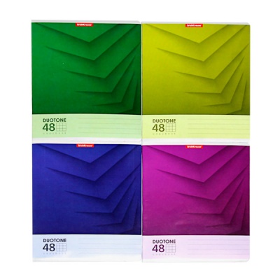 Тетрадь А5, клетка, 48 л., на скобе, 60 г/м², ErichKrause Duotone Next_5 дизайнов