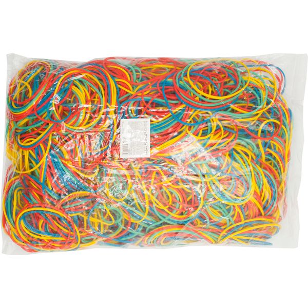 Резинки банковские канцелярские, Ø60 мм, 1000 г (п/п), каучук 60%, микс цветов, BURO Резинки банковские канцелярские, Ø60 мм, 1000 г (п/п), каучук 60%, микс цветов, BURO