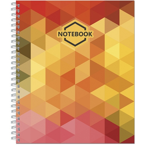 Тетрадь А5, клетка, 96 л., на пружине, 65 г/м², уф-лак, ПОЛИНОМ Яркий офис_4 дизайна