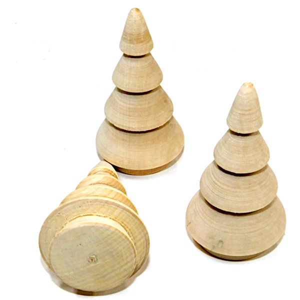 Заготовка для декорирования "Елочка", деревянная, h=70 мм, Ø40 мм (1 шт.)