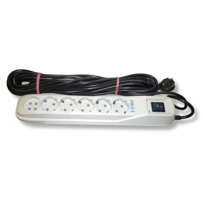 Сетевой фильтр PILOT L 6 розеток 10 метров белый  Акция!